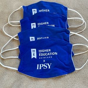 NWOT Higher Education x IPSY soft cotton face masks(set of 4)